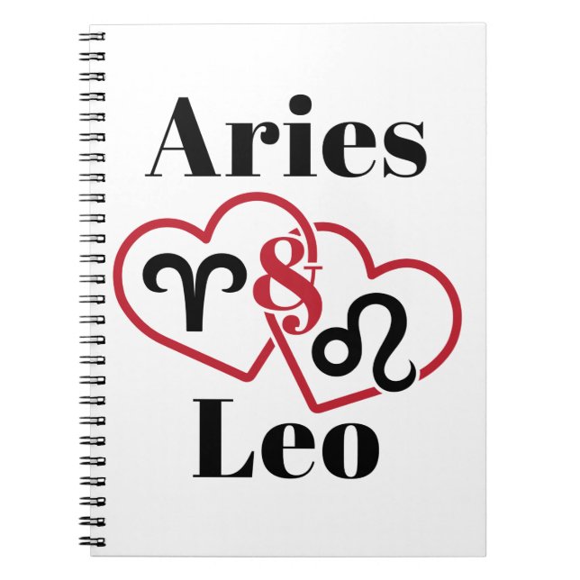 Aries and Leo Couples Zodiac Horoscope Notebook (Front)