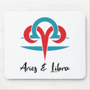 Aries and Libra Couples Zodiac Horoscope Astrology Mouse Pad