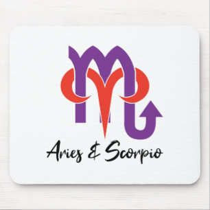 Aries and Scorpio Couples Horoscope Zodiac Mouse Pad