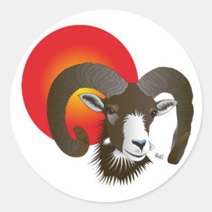 Aries - Animal label sticker