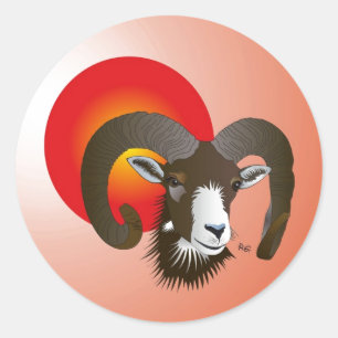 Aries - Animal label sticker