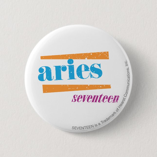Aries Aqua 2 Inch Round Button (Front)