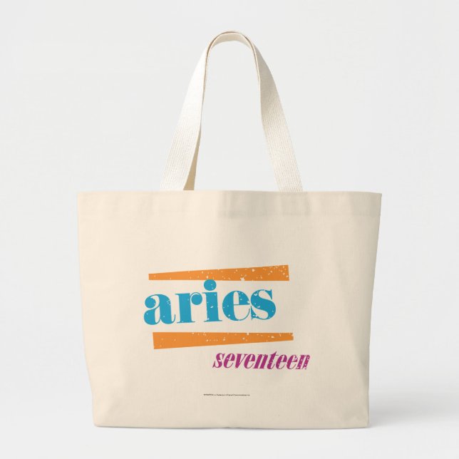 Aries Aqua Large Tote Bag (Front)
