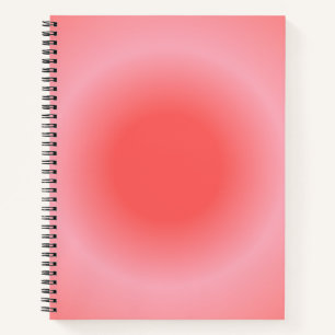 Aries Aura Gradient Zodiac, Red Pink Gradient Notebook