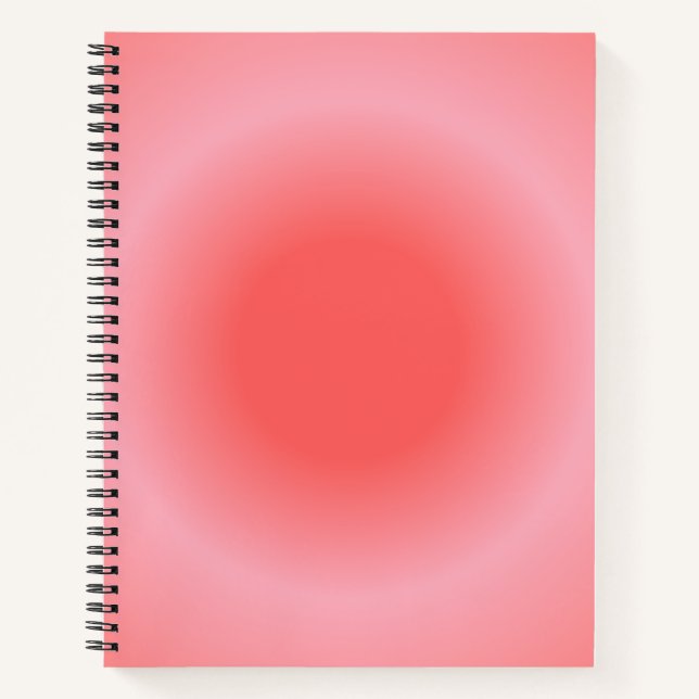 Aries Aura Gradient Zodiac, Red Pink Gradient Notebook (Front)