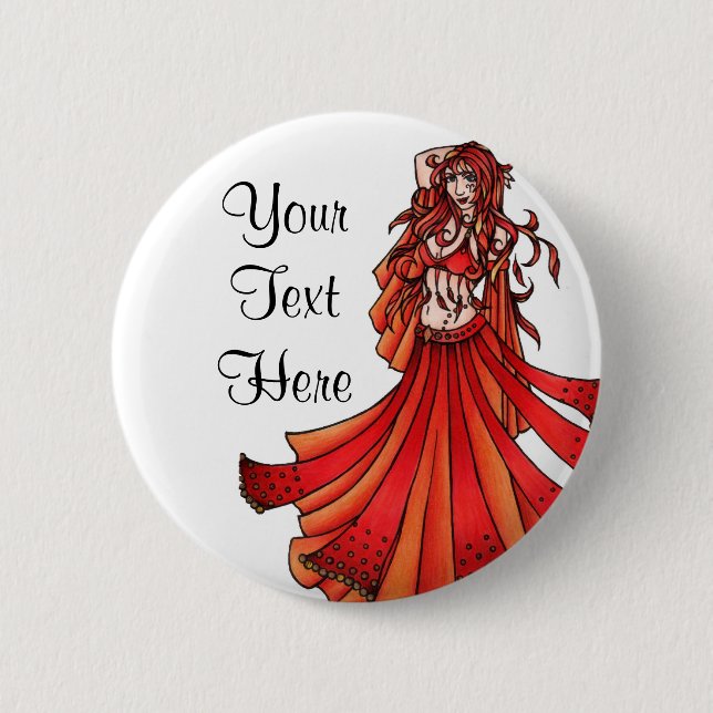 Aries Belly Dancer 2 Inch Round Button (Front)