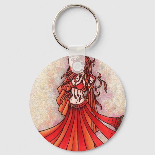 Aries Belly Dancer Art Keychain (Front)
