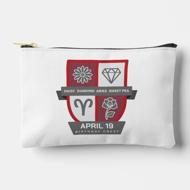 Aries Birthday Crest™ for April 1-19 Accessory Pouch (Front)