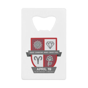 Aries Birthday Crest™ for April 1-19 Credit Card Bottle Opener