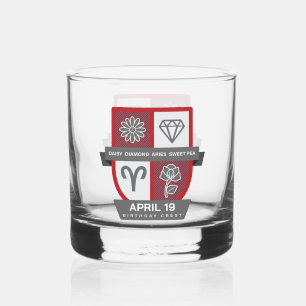 Aries Birthday Crest™ for April 1-19 Whiskey Glass