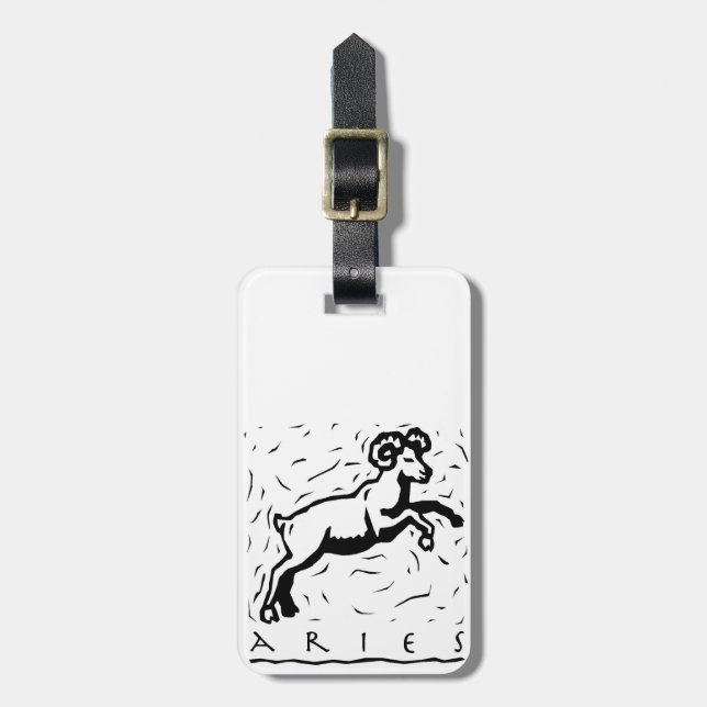 Aries Birthday Year Astrological Zodiac Sign Luggage Tag (Front Vertical)