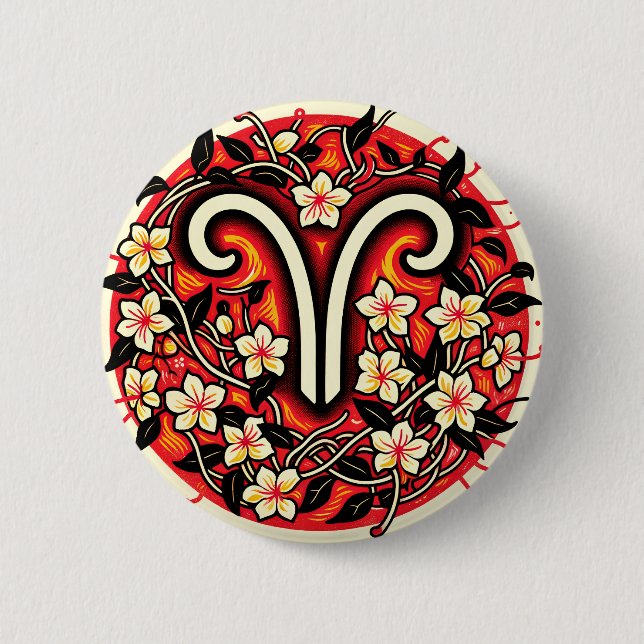 Aries Birthday Zodiac Symbol Aries Bday            2 Inch Round Button (Front)