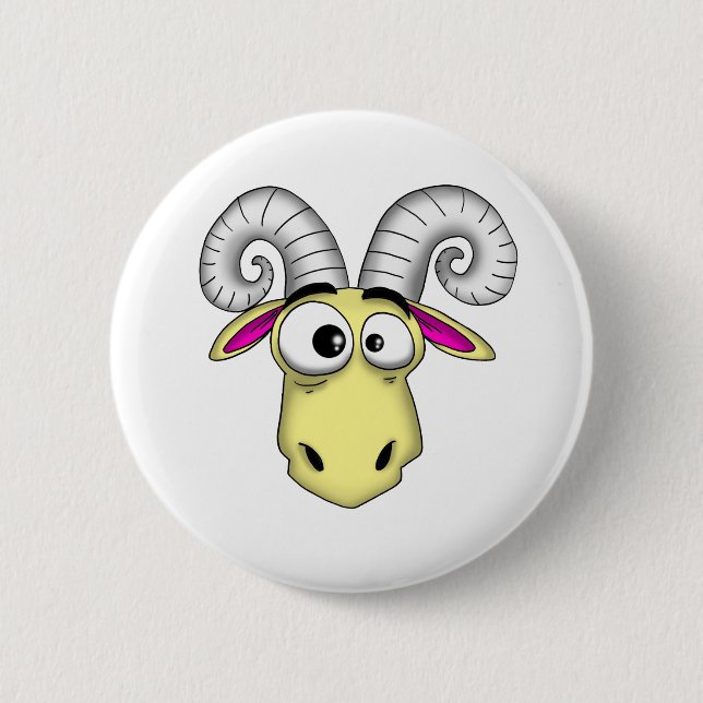 Aries Cartoon 2 Inch Round Button (Front)