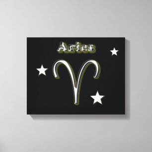 Aries chrome symbol canvas print