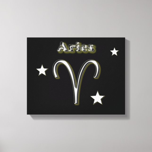 Aries chrome symbol canvas print (Front)
