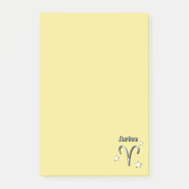 Aries chrome symbol post-it notes (Front)