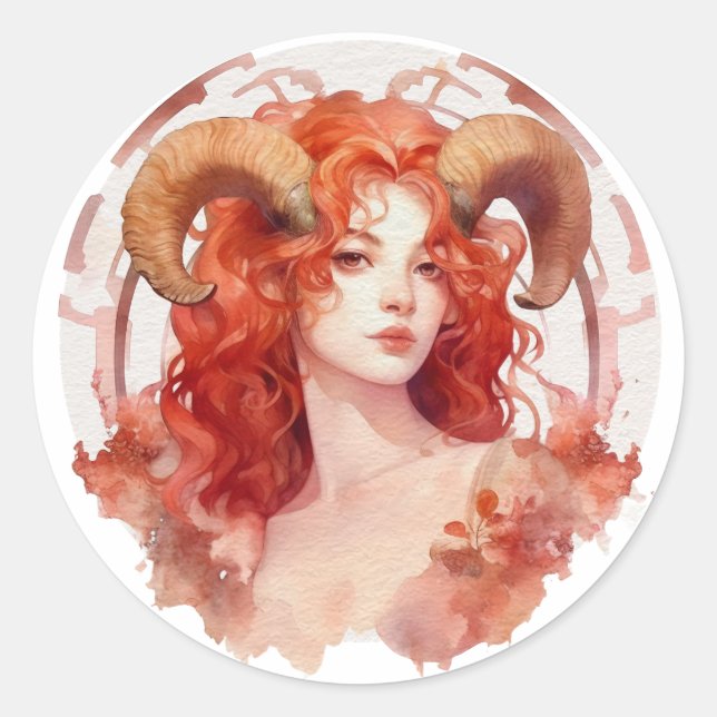 Aries Classic Round Stickers (Front)
