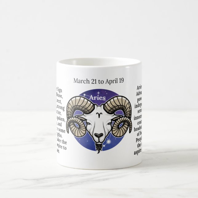 Aries Coffee Mug for Zodiac Lovers (Center)