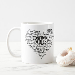 Aries Coffee Mug   Zodiac Word Cloud