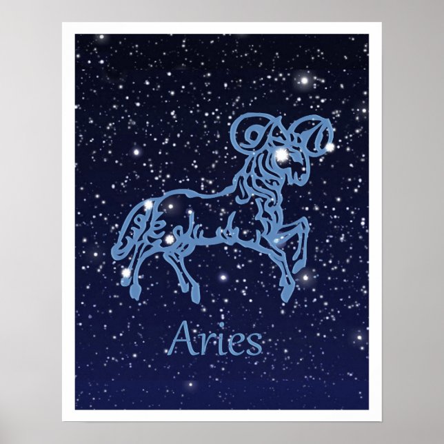 Aries Constellation and Zodiac Sign with Stars (Front)