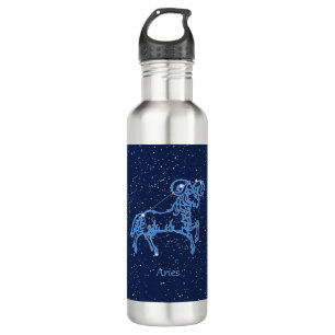 Aries Constellation and Zodiac Sign with Stars 710 Ml Water Bottle