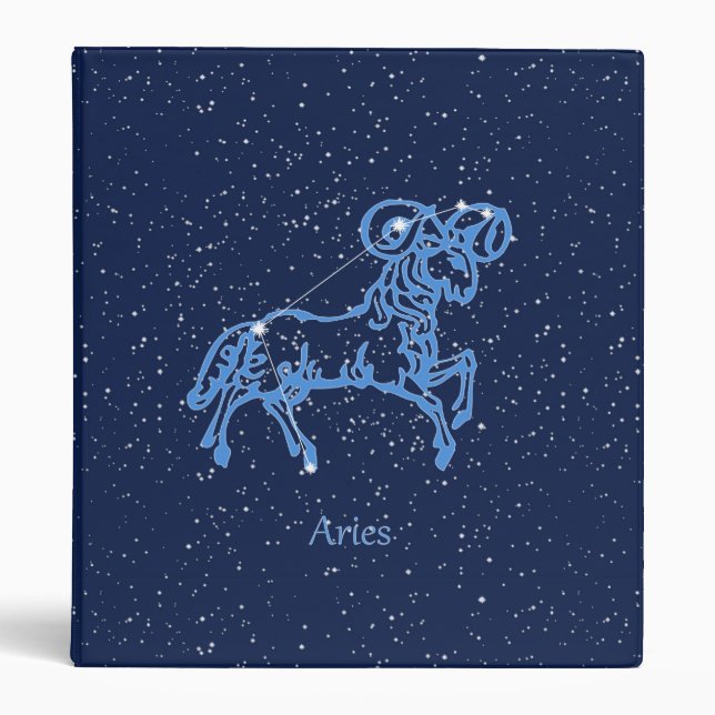 Aries Constellation and Zodiac Sign with Stars Binder (Front)