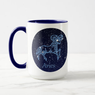 Aries Constellation and Zodiac Sign with Stars Mug