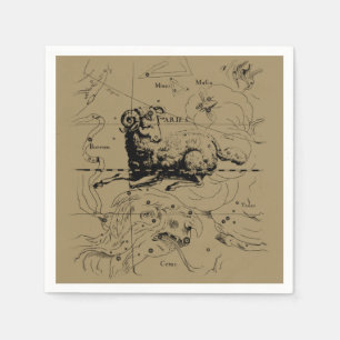 Aries Constellation Hevelius 1690 March 21 - Apr19 Napkin