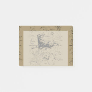 Aries Constellation Hevelius 1690 March 21 - Apr19 Post-it Notes