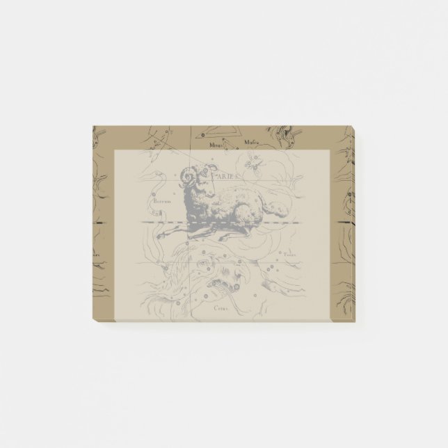 Aries Constellation Hevelius 1690 March 21 - Apr19 Post-it Notes (Front)