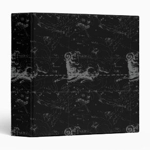 Aries Constellation Hevelius Vintage on Black Binder