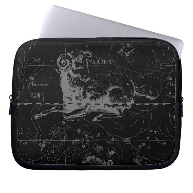 Aries Constellation Map Engraving by Hevelius Laptop Sleeve (Front)