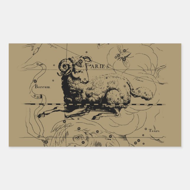 Aries Constellation Map Hevelius 1690 Sticker (Front)