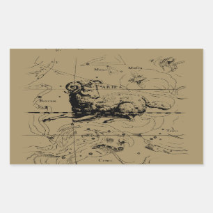 Aries Constellation Map Hevelius 1690 Sticker