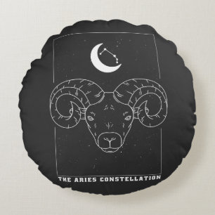 ARIES CONSTELLLATION ZODIAC SIGN  ROUND PILLOW