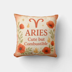 Aries Coussin à motif aquarelle – Signe du zodiaqu