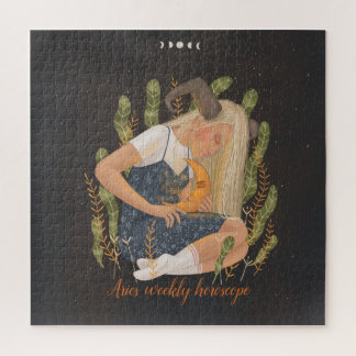 Aries customize name 12 signs of the Zodiac design Jigsaw Puzzle