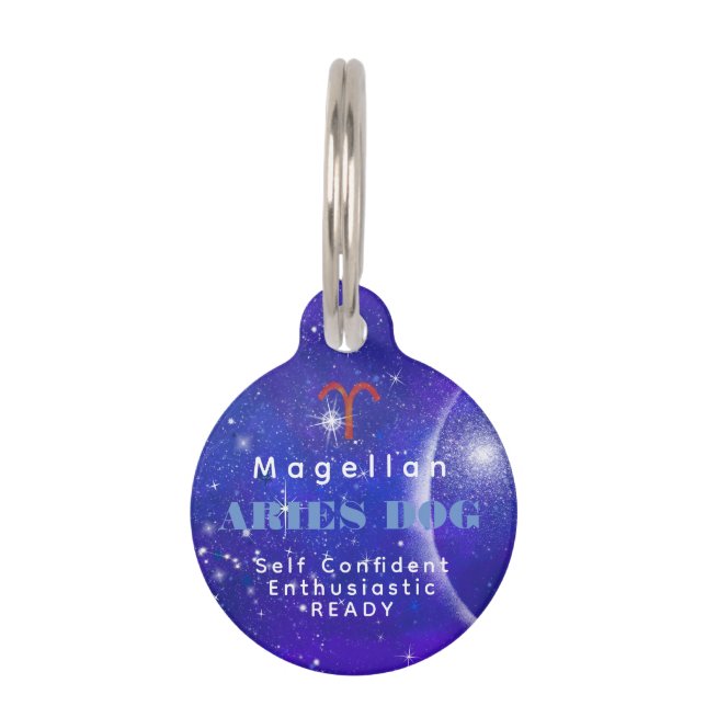 Aries Dog funny Zodiac Traits Custom  Pet Tag (Front)