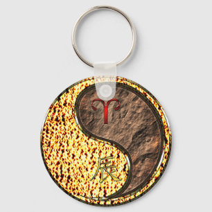 Aries & Earth Dragon Keychain