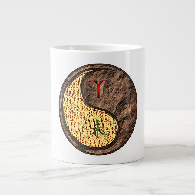 Aries & Earth Goat Large Coffee Mug (Front)