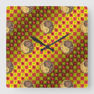 Aries & Earth Monkey Square Wall Clock