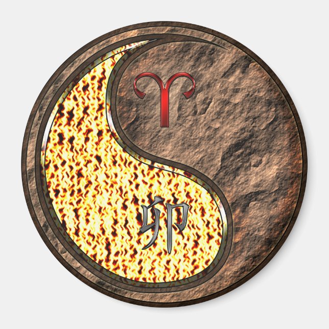 Aries & Earth Rabbit Magnet (Front)