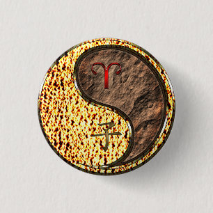 Aries & Earth Rat 1 Inch Round Button