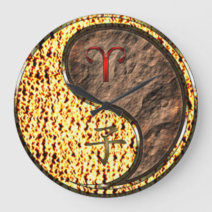 Aries & Earth Rat  Puzzle Large Clock