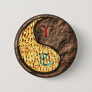 Aries & Earth Snake 2 Inch Round Button