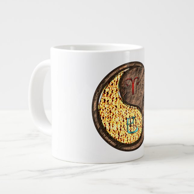 Aries & Earth Snake Large Coffee Mug (Front Left)