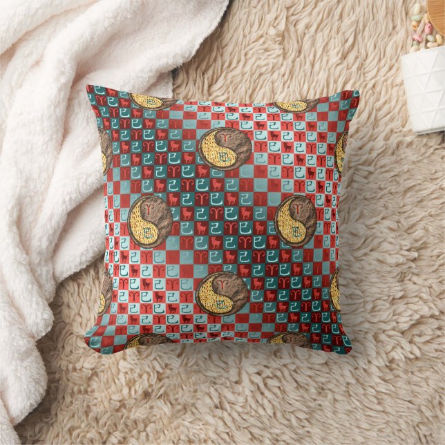 Aries & Earth Snake Throw Pillow (Blanket)