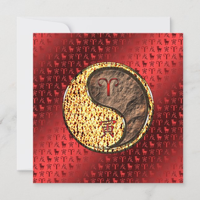 Aries & Earth Tiger Card (Front)