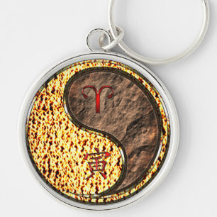 Aries & Earth Tiger Keychain