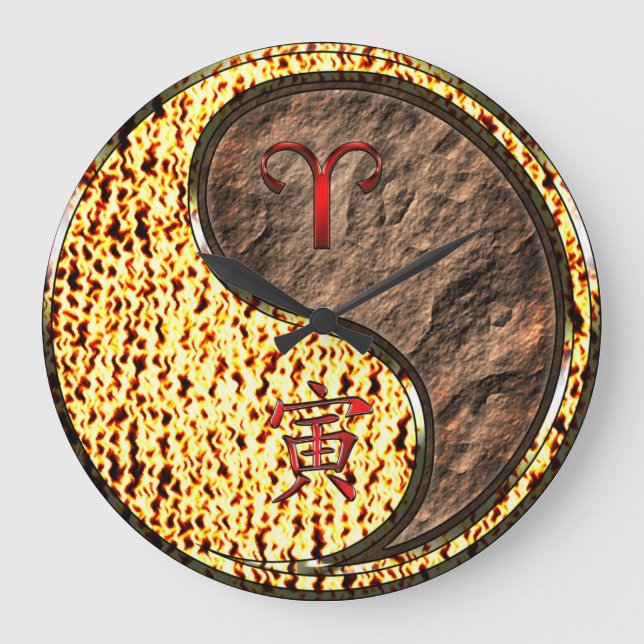 Aries & Earth Tiger Large Clock (Front)